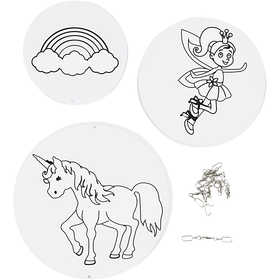 Mobile Ornaments with Motifs, dia. 12+15+18 cm, 300 g, white, 3 set/ 1 pack [HOB-25459]