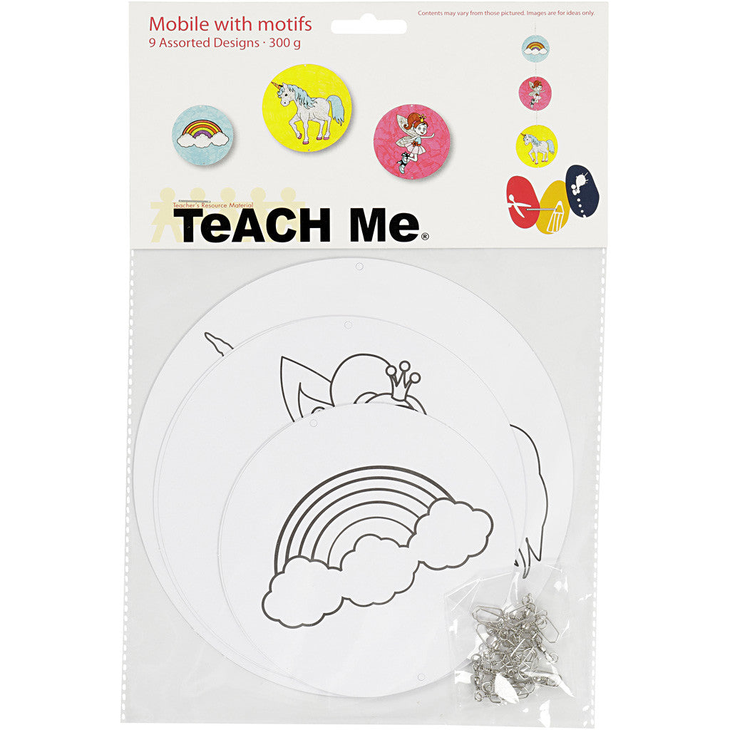 Mobile Ornaments with Motifs, dia. 12+15+18 cm, 300 g, white, 3 set/ 1 pack [HOB-25459]