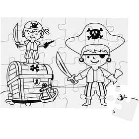 Jigsaw Puzzle, size 15x21 cm, white, 16x24 puzzle pieces, 16 pc/ 1 pack [HOB-25464]