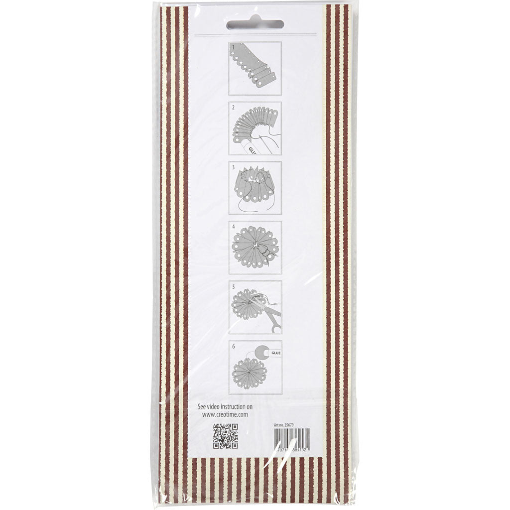 Paper Rosettes, dia. 8 cm, 160 g, 6 pc/ 1 pack [HOB-25679]
