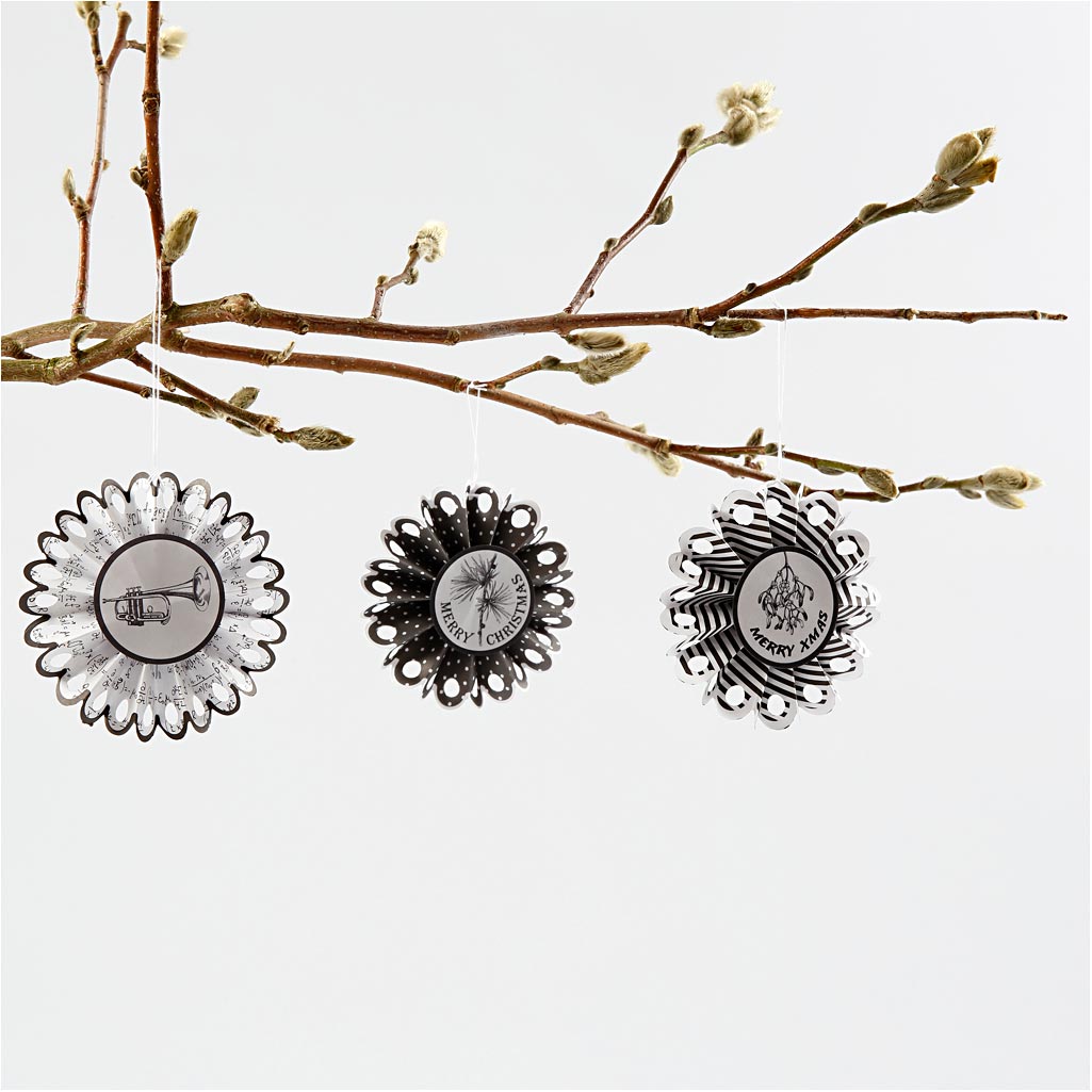 Paper Rosettes, dia. 8 cm, 160 g, 6 pc/ 1 pack [HOB-25681]