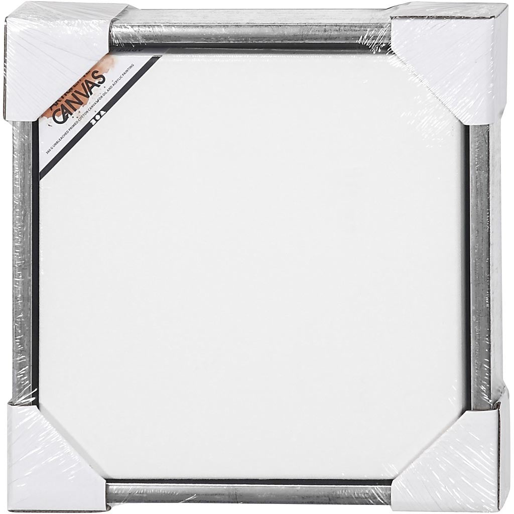 Canvas with Wooden Frame, size 30x30 cm, 360 g, antique silver, white, 1 pc [HOB-25755]