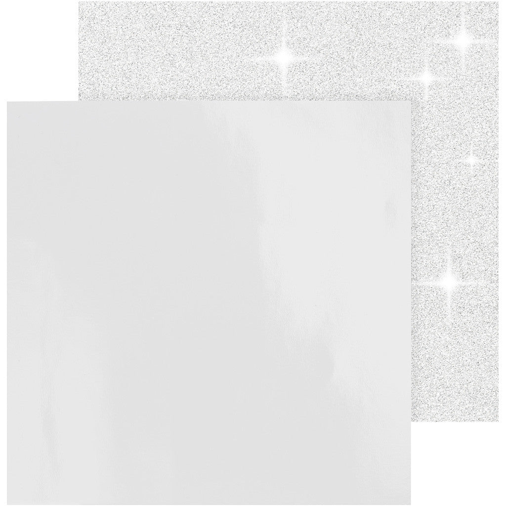 Design Paper, sheet 30,5x30,5 cm, 120+128 g, white, 2 sheet/ 1 pack [HOB-26240]