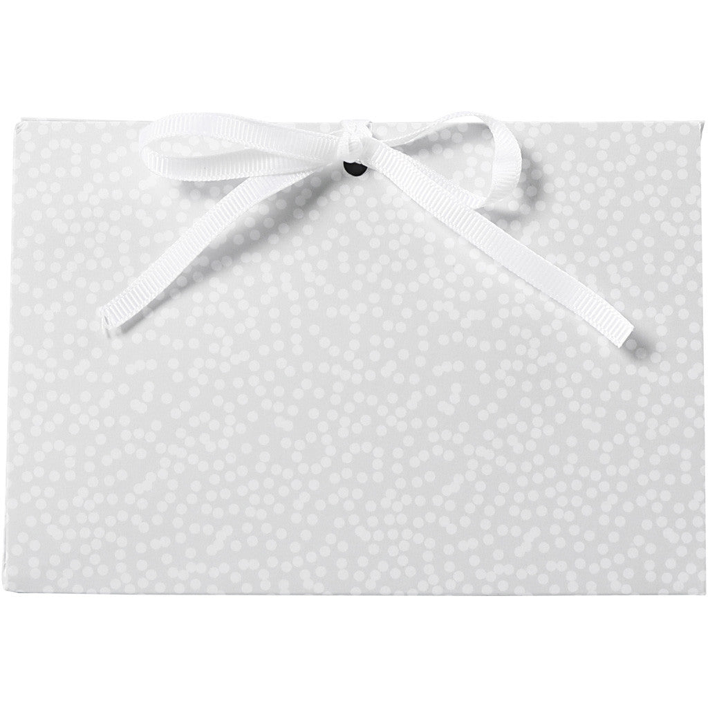 Folding gift box, dots, size 15x7x8 cm, 250 g, grey, 3 pc/ 1 pack [HOB-26296]