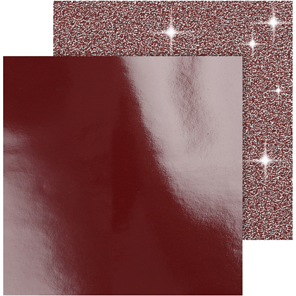 Design Paper, sheet 30,5x30,5 cm, 120+128 g, red, 2 sheet/ 1 pack [HOB-26332]