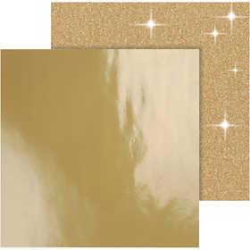 Design Paper, sheet 30,5x30,5 cm, 120+128 g, gold, 2 sheet/ 1 pack [HOB-26334]