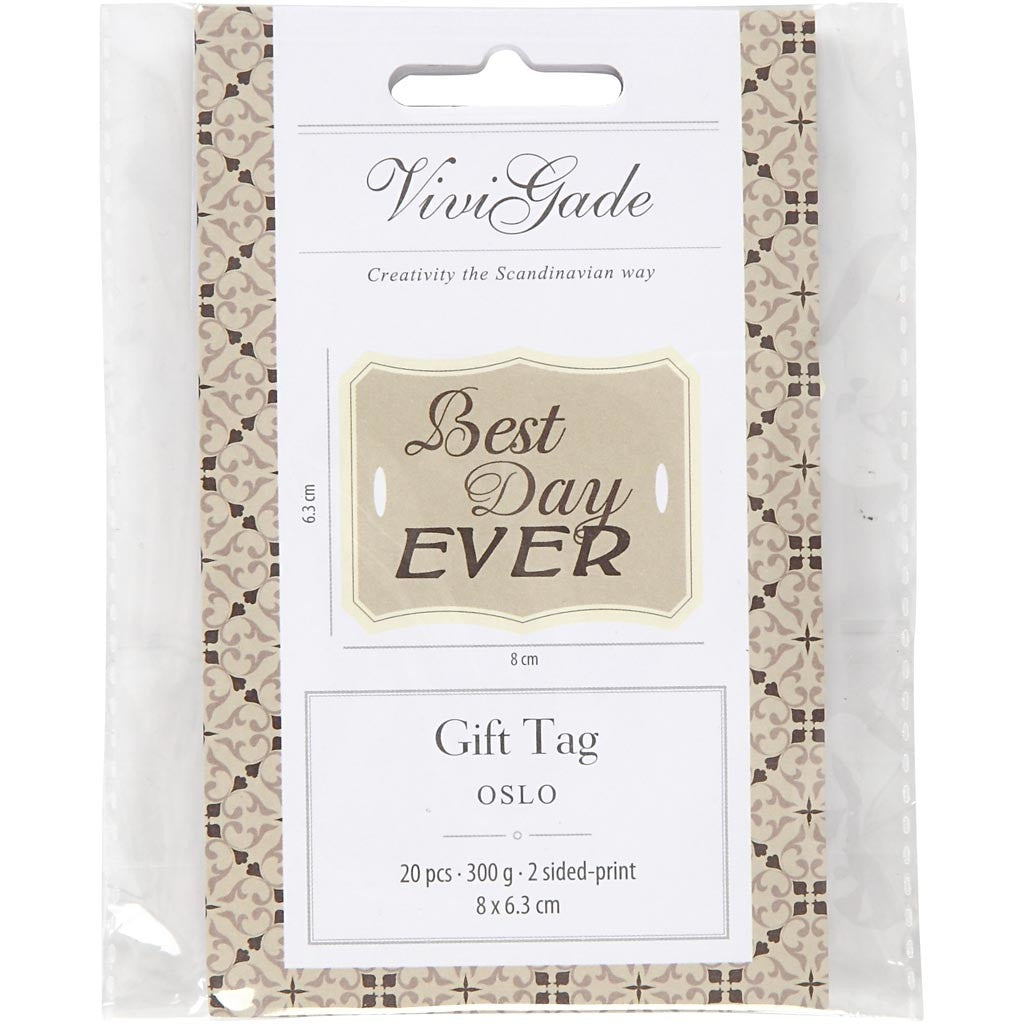Gift Tags, size 8x6,3 cm, 300 g, 20 pc/ 1 pack [HOB-26338]