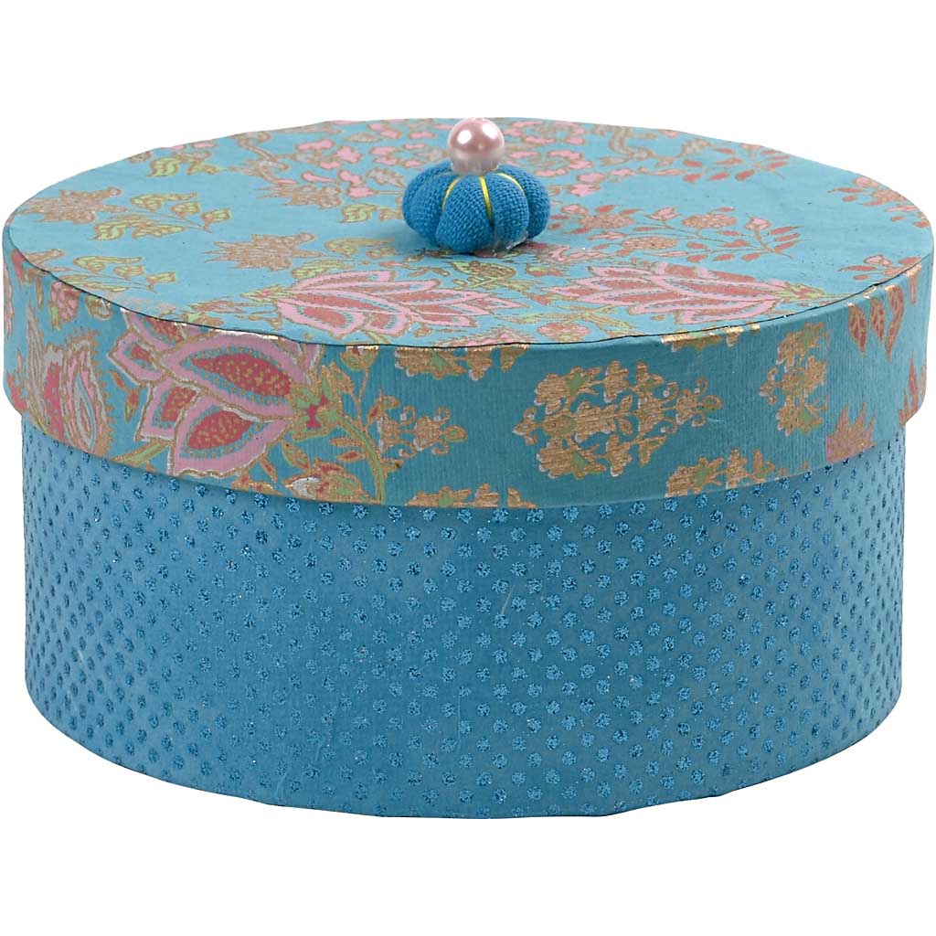 Round Boxes, H: 5+6,5+7,5 cm, dia. 10+13+16 cm, 3 pc/ 1 set [HOB-263700]