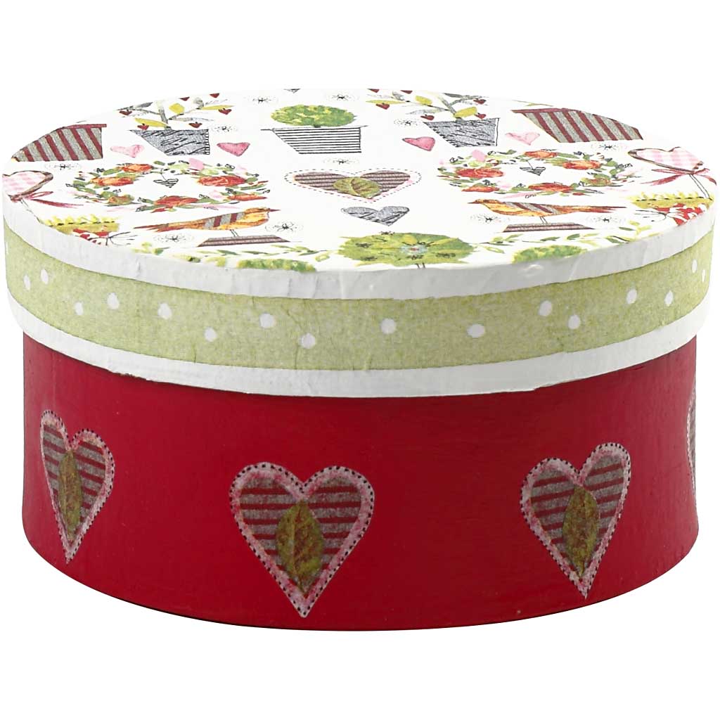 Round Boxes, H: 5+6,5+7,5 cm, dia. 10+13+16 cm, 3 pc/ 1 set [HOB-263700]