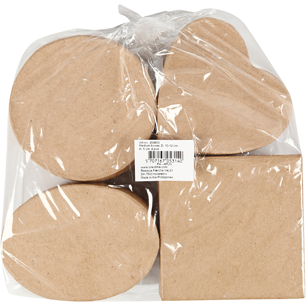 Medium boxes, H: 5 cm, dia. 10-12 cm, 4 pc/ 1 pack [HOB-264800]