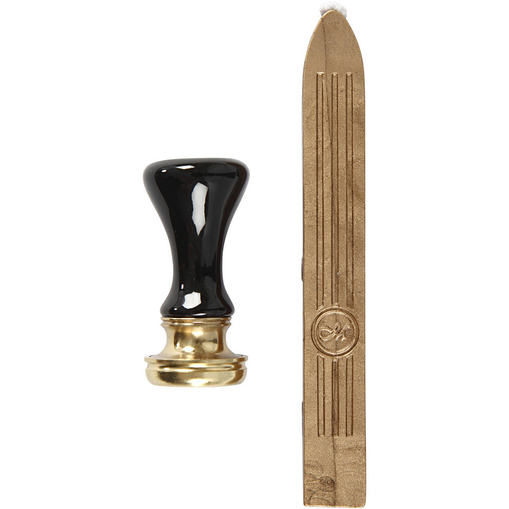 Wax Seal Set, dia. 17 mm, gold, 1 set [HOB-270282]