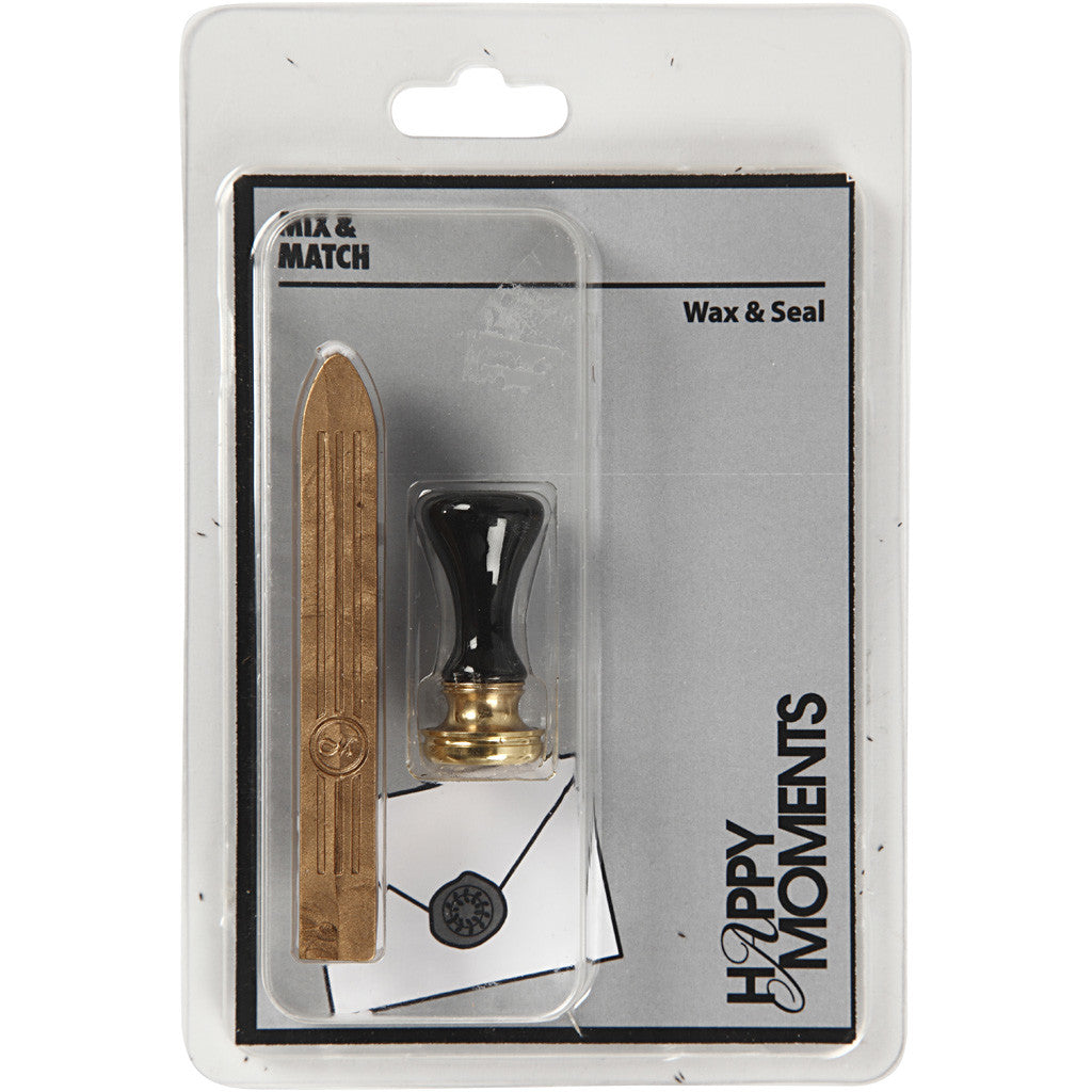 Wax Seal Set, dia. 17 mm, gold, 1 set [HOB-270282]