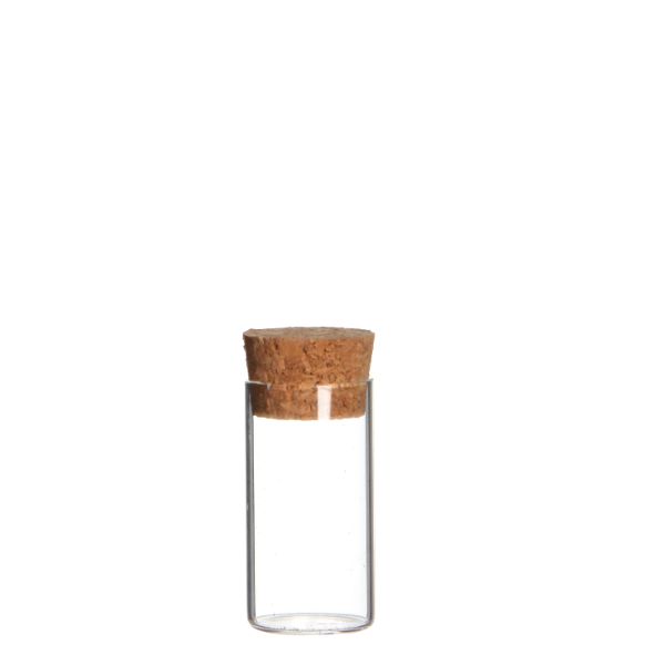 Glass Tube with cork Ø3cm and 6cm tall (set of 12 pcs)