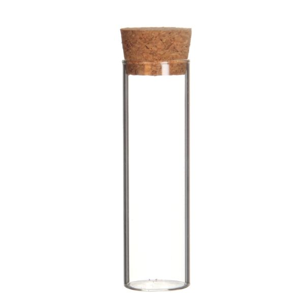 Glass Tube with cork Ø3cm and 10cm tall (set of 12 pcs)