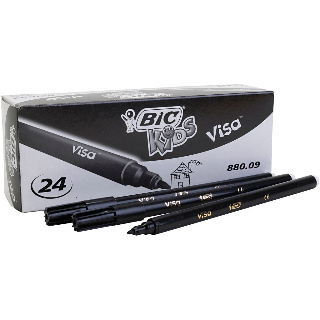 BIC Visa Fine Marker, line 0,7 mm, black, 24 pc