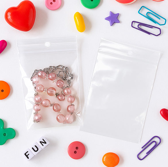 Grip Seal Bags with Hang hole 7.5x10cm PE 50 micron (100 pieces) [2PR34]