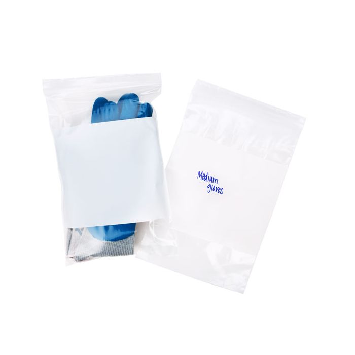 Grip Seal Bags with Write-on-Panel 15x23cm PE 50 micron (100 pieces) [2WE69]