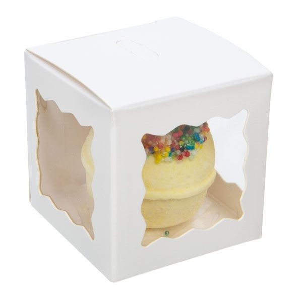Kraft Gift Boxes White with 3 windows 5x5x5cm