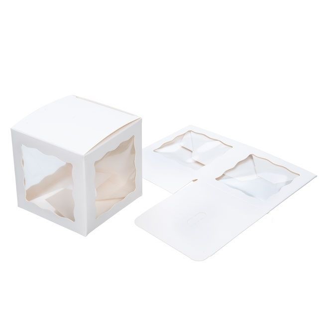 Kraft Gift Boxes White with 3 windows 7.5x7.5x7.5cm (25 pieces) [WGWG348]