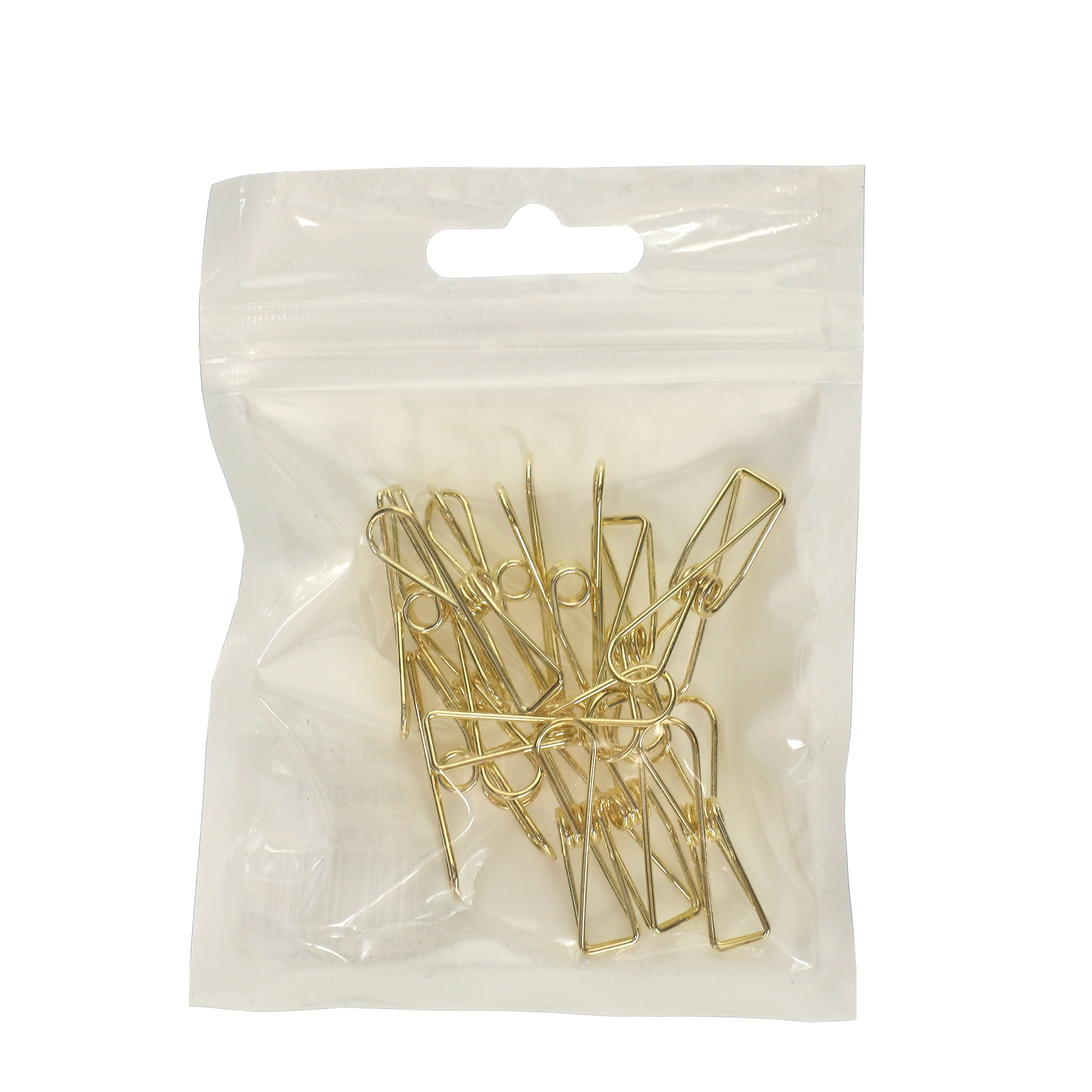 Clips gold 3x0,6cm (set of 12) [IFS-30121]