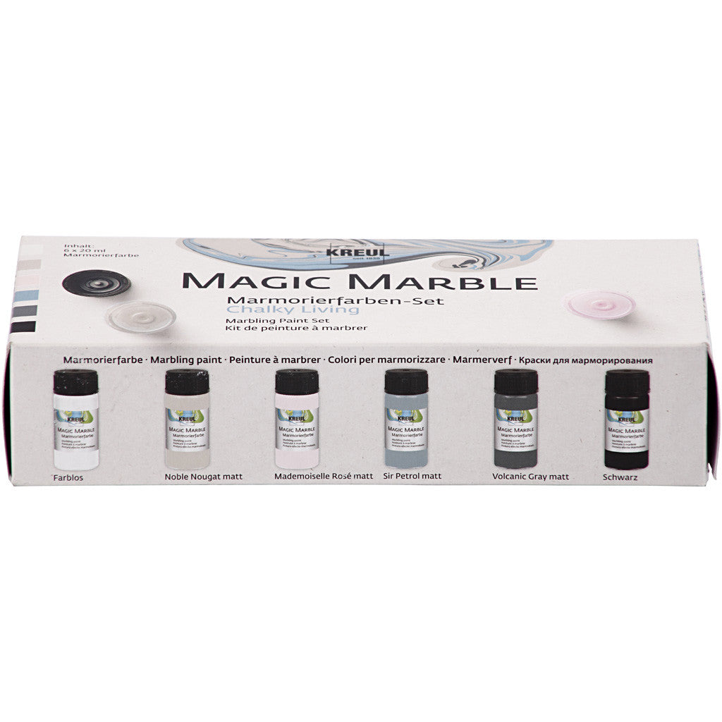 Magic Marble Paint, mute colours, 6x20 ml/ 1 pack [HOB-30196]