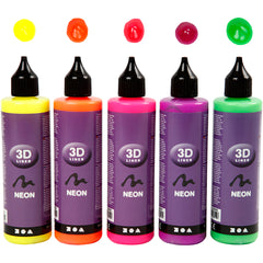 3D Liner, neon colours, 5x100 ml/ 1 pack [HOB-30387]
