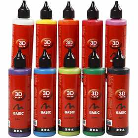 3D Liner, assorted colours, 10x100 ml/ 1 pack [HOB-30388]