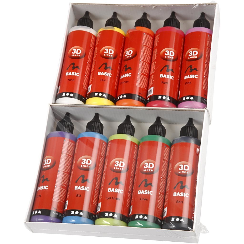 3D Liner, assorted colours, 10x100 ml/ 1 pack [HOB-30388]