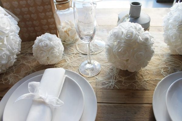 Deco Rose Ball Ø15cm white Foam (1 pc) [IFS-31212]