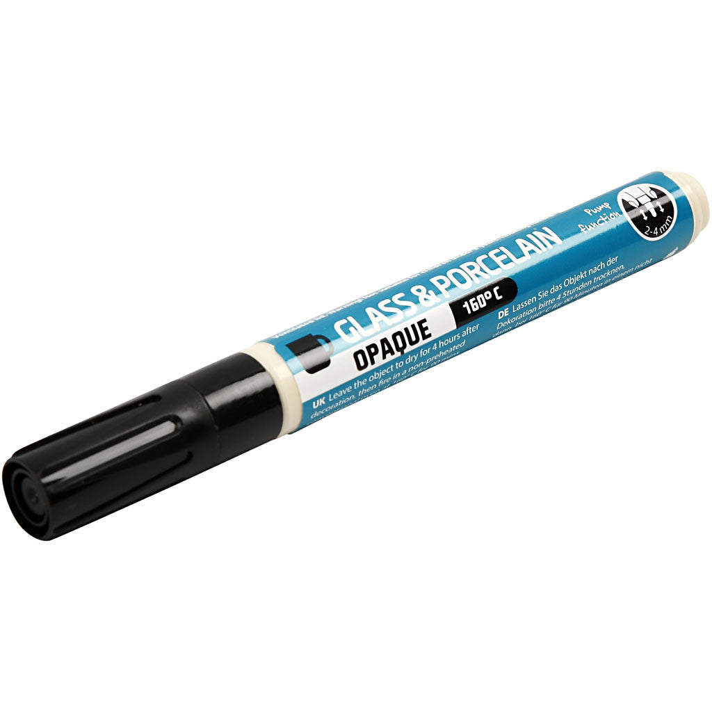 Glass and Porcelain Marker, line 2-4 mm, opaque, black, 1 pc [HOB-31324]