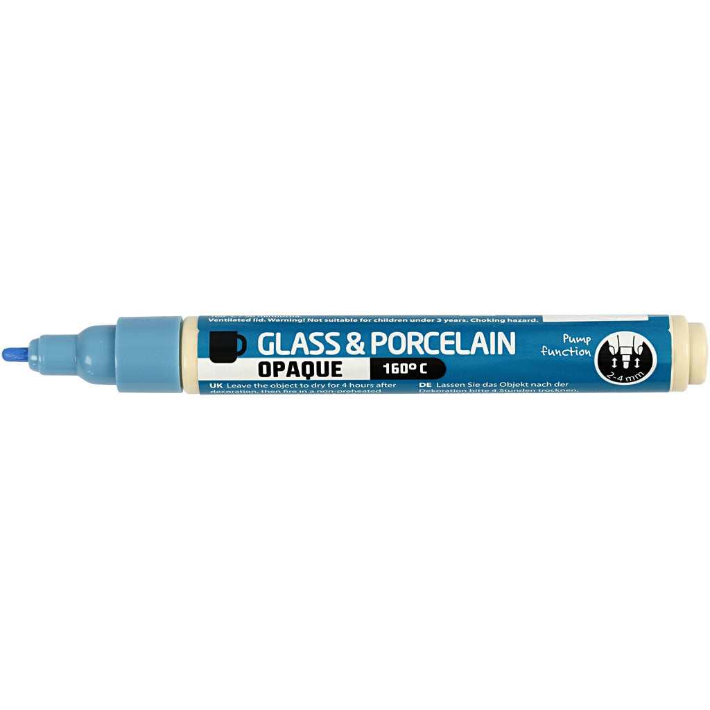 Glass and Porcelain Marker, line 2-4 mm, opaque, light blue, 1 pc [HOB-31329]