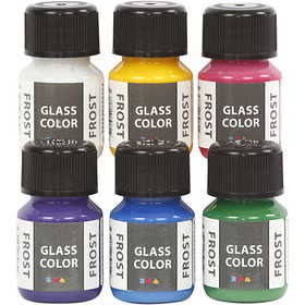 Glass Color Frost, assorted colours, 6x30 ml/ 1 pack [HOB-31760]