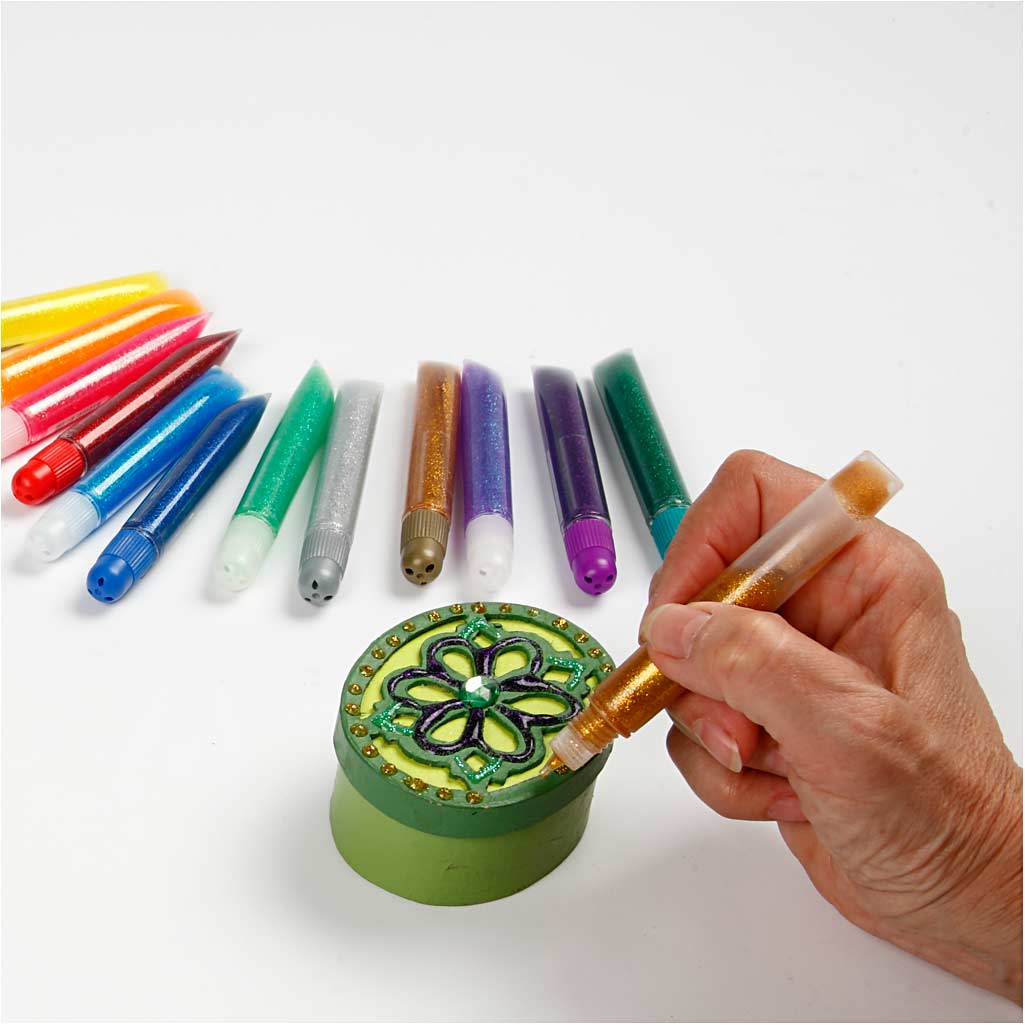 Glitter Glue, 12x10 ml/ 1 pack [HOB-31800]