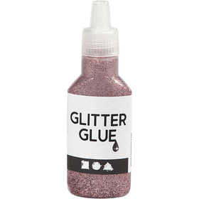 Glitter Glue, rose, 25 ml/ 1 bottle [HOB-318290]