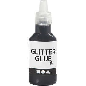 Glitter Glue, black, 25 ml/ 1 bottle [HOB-318300]
