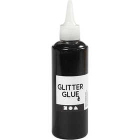Glitter Glue, black, 118 ml/ 1 bottle [HOB-31830]