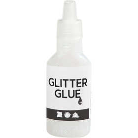 Glitter Glue, holographically white, 25 ml/ 1 bottle [HOB-318320]