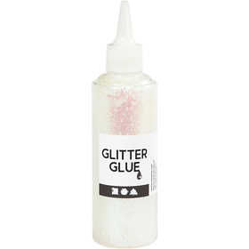 Glitter Glue, holographically white, 118 ml/ 1 bottle [HOB-31832]