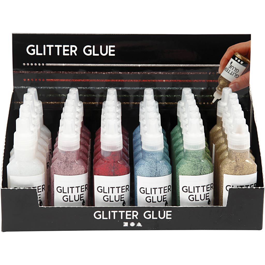 Glitter Glue, 36x25 ml/ 1 pack [HOB-31840]