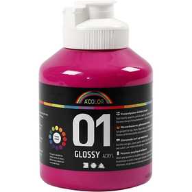 Acrylic Paint Glossy, pink, 500 ml/ 1 bottle [HOB-32020]