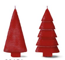 Candle set 2 trees red 12cm high (1 set, 6pcs)