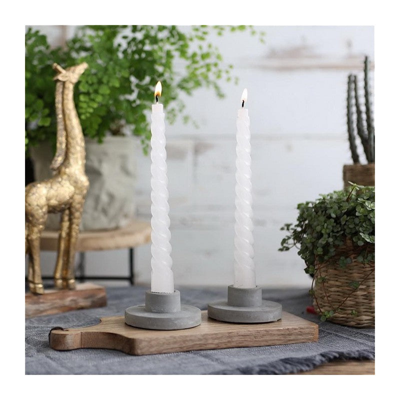 Candles twisted white 19cm high (4 pcs.) [IFS-32237]