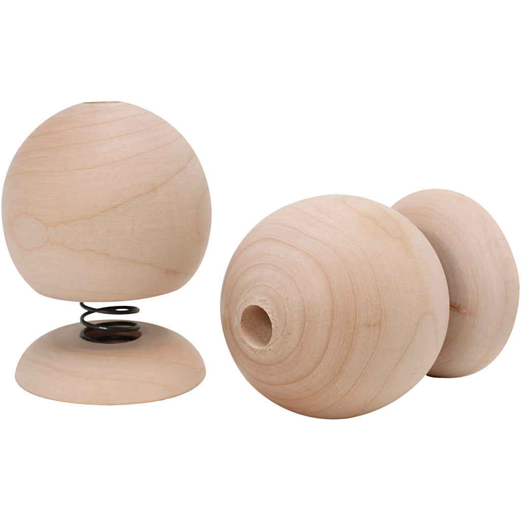Wooden bouncing figure, H: 75 mm, dia. 50 mm, 12 pc
