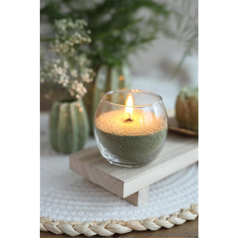 Pearlsand Candle 400gr Moss Green (6 pcs) [IFS-32720]