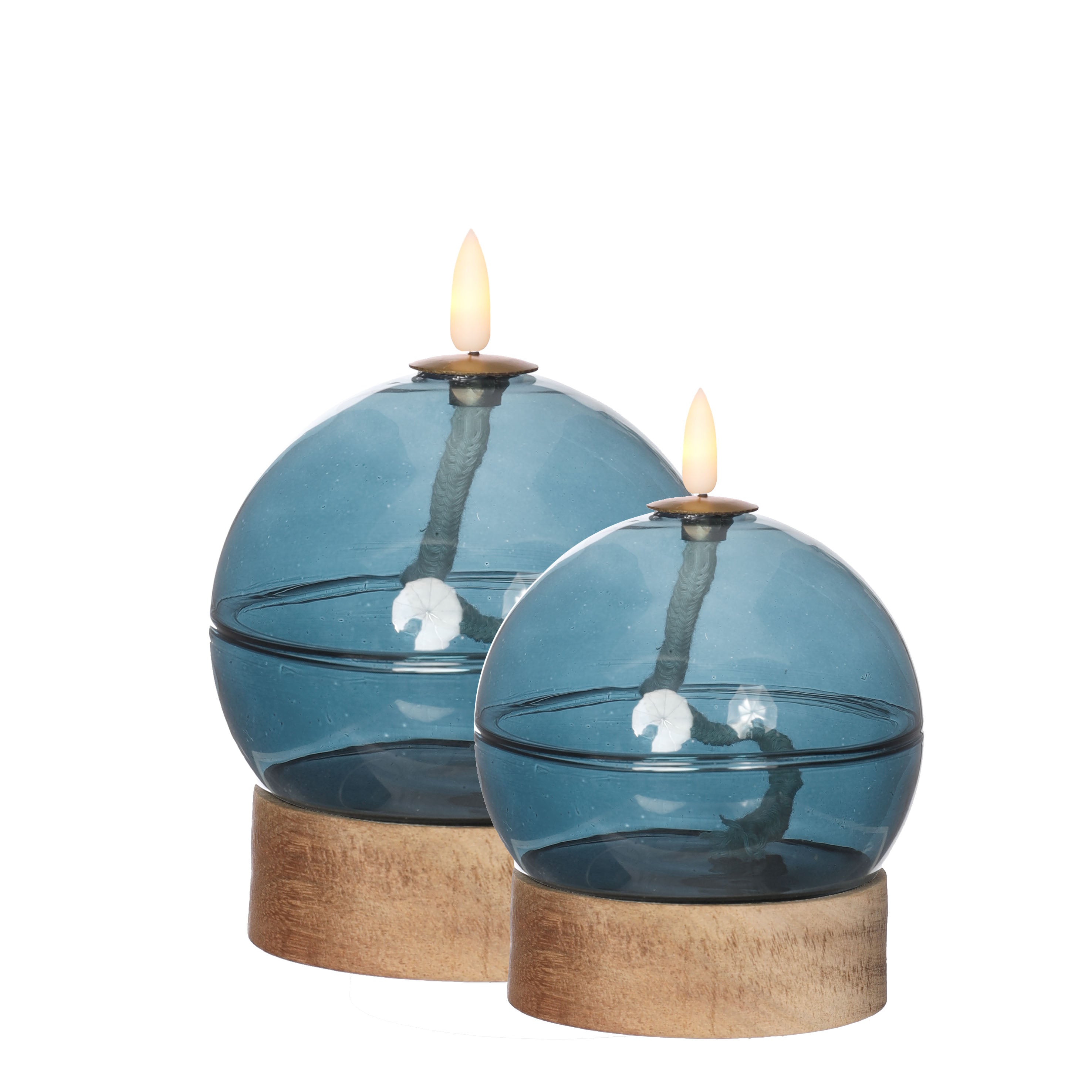 Led oil lamp h16,5 Ø12 cm dark blue (1 pc) [IFS-32817]