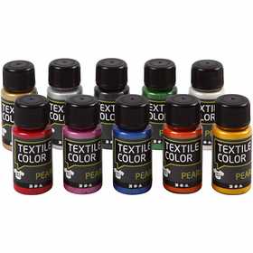 Textile Color, mother of pearl, assorted colours, 10x50 ml/ 1 pack [HOB-33699]