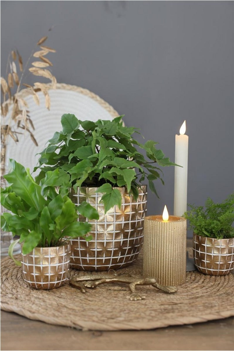 Hanoi pot Ø10 x h:8,4 cm Gold (6 Pcs) [IFS-33852]