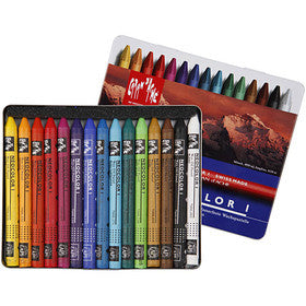 CARAN D’ACHE Neocolor I Crayons, L: 10 cm, thickness 8,5 mm, assorted colours, 15 pc/ 1 pack [HOB-34014]