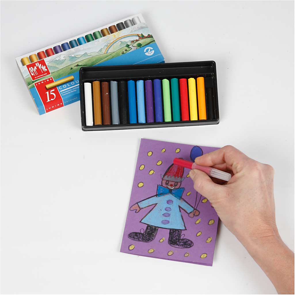 CARAN D’ACHE Neocolor II, Junior, L: 5 cm, thickness 8,5 mm, assorted colours, 15 pc/ 1 pack [HOB-34043]