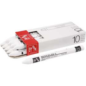 CARAN D’ACHE Neocolor II, L: 10 cm, thickness 8,5 mm, white (001), 10 pc/ 1 pack [HOB-34050]